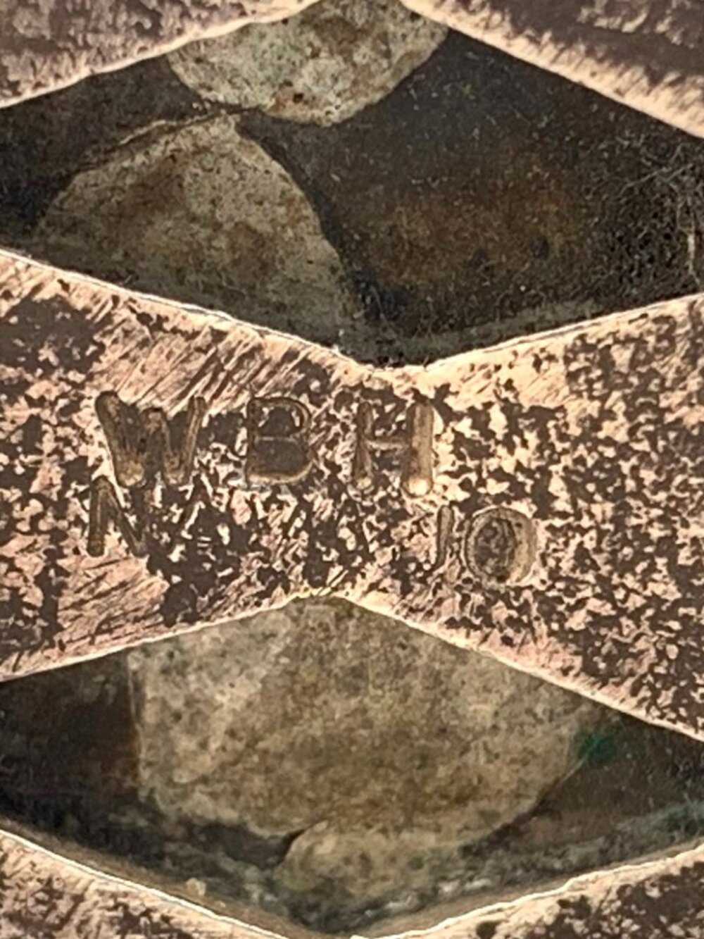 Green Turquoise Sterling Silver Sandcast Native American Cuff Bracelet J1418 - Picture 8 of 9